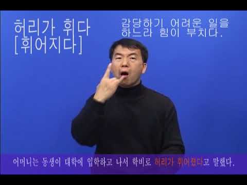 「허리」의 한국수어 표현