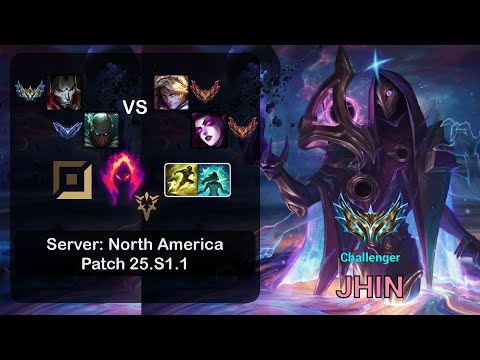Jhin ADC + Pyke vs Ezreal + Morgana - NA Challenger - Patch 25.S1.1