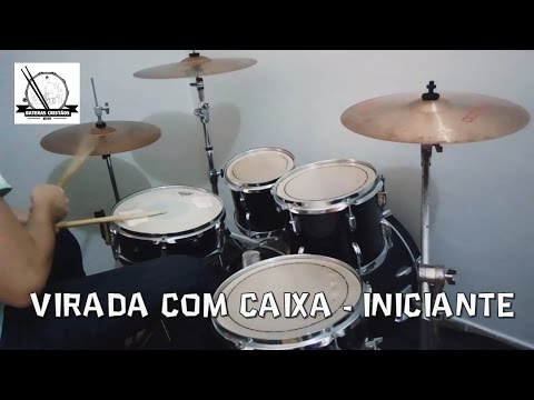 Aula de Bateria - Virada com Caixa - Iniciante