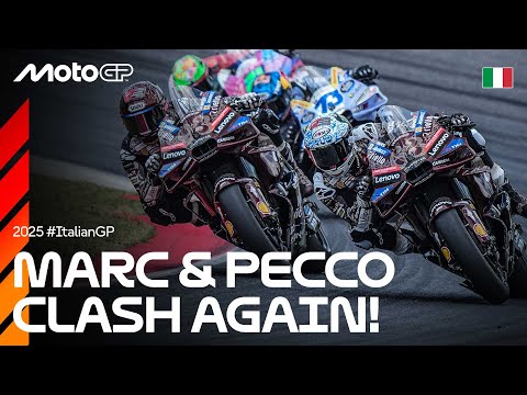 Sparks fly during the long-awaited Marquez VS Bagnaia battle 💥⚔️ | 2025 Italian GP