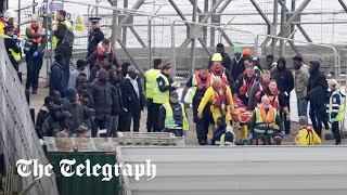 Rescued migrants arrive at Port of Dover after five die in Channel crossing