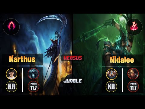 Haru KARTHUS (Jungle) [Dark Harvest] VS NIDALEE - Challenger KR Patch 11.7