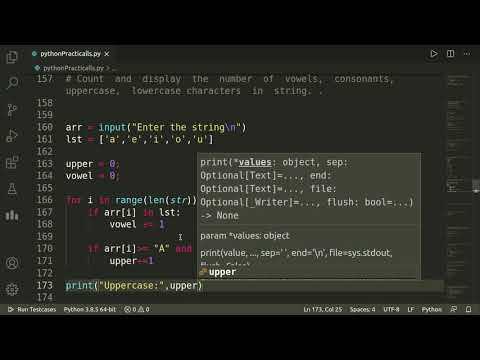 Python Program in Tamil - To count & display Vowels, Consonants ...