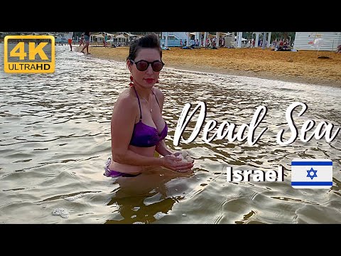 Dead Sea Floating in Israel 4k Ein Bokek Salt