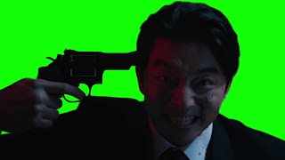 Squid Game The Salesman with a gun green screen