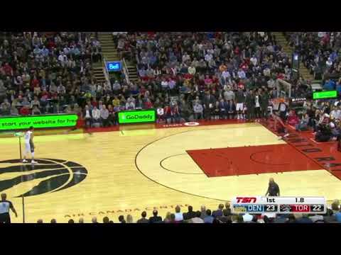 Delon Wright hits a half court shot! 3-27-18