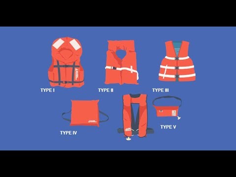Orange nylon fabric marine life jacket, for construction