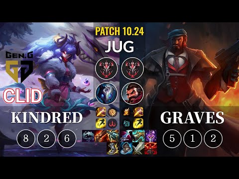 GEN Clid Kindred vs Graves Jungle - KR Patch 10.24