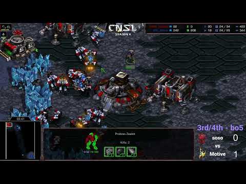 StarCraft 1: 2 Barracks Marines???? - soso vs Motive G2 | CNSL 6