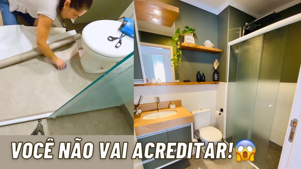 COMO FAZER UMA TRANSFORMAÇÃO COMPLETA EM BANHEIRO SIMPLES RÁPIDO E SEM REFORMA !