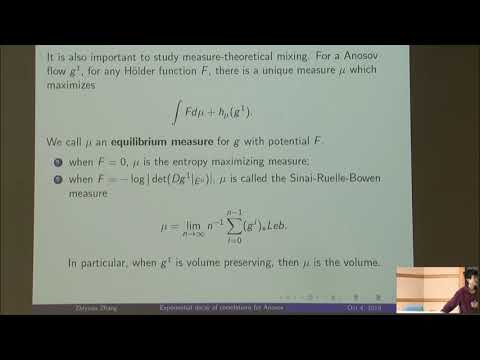 Decay of correlations for Anosov flows - Zhiyuan Zhang
