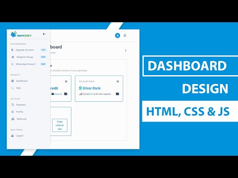 Create A Responsive Admin Dashboard Template Using Bootstrap 5 & JavaScript | Sidebar Menu Template