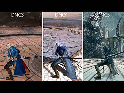 Devil May Cry Vergil 3 vs 4 vs 5 | Comparison
