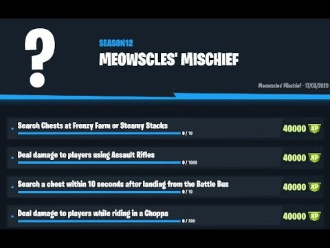 Chapter 2 Season 2 Week 6 meowscles mischief challenges leaked 2020 [Fortnite battle royal]