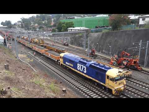 8173 and 8123 with a maintenance train - 9/3/19