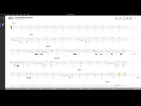 Can't Find My Way Home ( Blind Faith ) ,Tablatura e base Senza Basso - Backing bass track - NO BASS