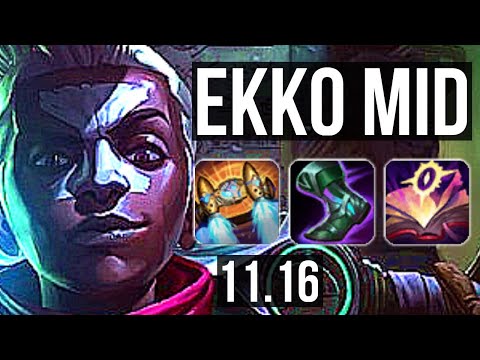 EKKO vs RUMBLE (MID) | 11/0/2, 66% winrate, Legendary | NA Master | v11.16
