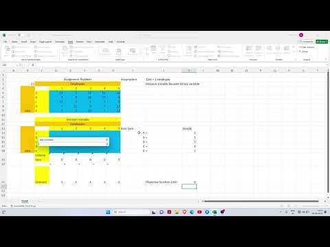 Assignment Problem Solving Using Solver