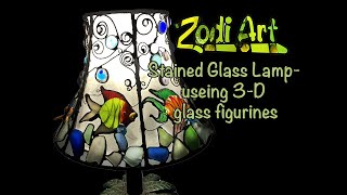 Stained Glass Lamp- using 3-D glass figurines.