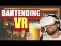 Learning how to make drinks in VR: Bartender Simulator