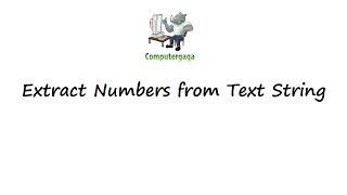 Extract Number from Text String using Excel VBA