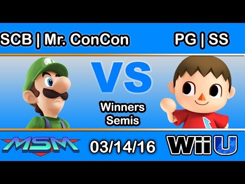 MSM 41 - SCB | ConCon (Luigi) Vs. PG | SS (Villager) Winners Semi - Smash Wii U