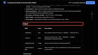 Company Domain & Social Links Finder — Apify Actor Walkthrough
