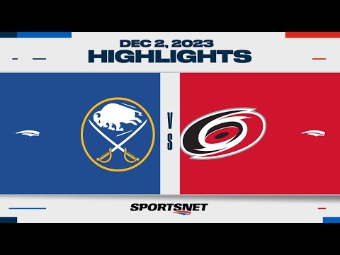 NHL Highlights | Sabres vs. Hurricanes - December 2, 2023