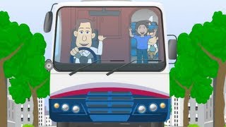 The Wheels on the Bus Go Round and Round Rhyme - Animation Songs for Children