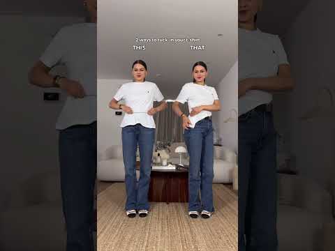 THIS or THAT? 🤍 Vote your fave T-shirt tuck-in trick for a chic look ✨ #styleconfidence