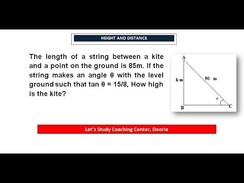 The length of string between a kite and a point on the ground is 85m.If the string makes angle theta