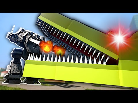 Giant Monsters Attack but We Have a MECH! - Brick Rigs Multiplayer Gameplay