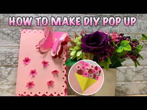 HOW TO MAKE DIY HANDMADE BUTTERFLY & FLOWER BOUQUET POP UP CARD | HAMAMATSU, JAPAN - HunnyRose