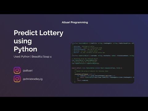 Predict Lotto Using Python Part 2