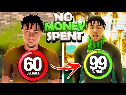 Going 60 to 99 Overall No Money Spent in 1 Video (NBA 2k24)