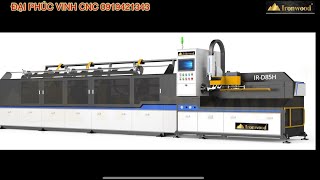 Máy cắt Laser fiber Cnc cắt ống cắt hộp chuyên nghiệp nạp phôi tự động Ir-D85H Ironwood