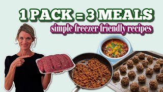 Turn 1 Pack of Ground Beef into 3 Freezer-Friendly Meals | Easy Meal Prep for Busy Families