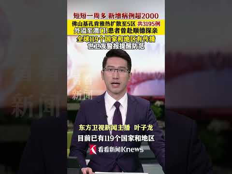 佛山基孔肯雅热扩散至5区 共3195例！外溢至澳门#基孔肯雅热 #佛山 #澳门 #中国 #疫情