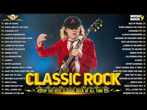 ACDC, Queen, Bon Jovi, Scorpions, Aerosmith, Nirvana, Guns N Roses 🔥 Classic Rock Songs 70s 80s 90s