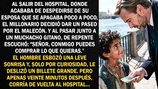 Al salir del hospital, donde acababa de despedirse de su esposa que se apagaba poco a poco...