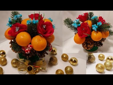 Легко Просто БУКЕТ из МАНДАРИН и цветы из конфет своими руками DIY идеи новый год