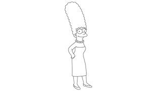 How to draw Marge Simpson - Easy step-by-step drawing lessons for kids