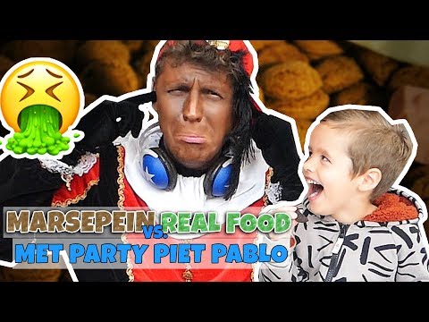 MARSEPEIN VS REAL FOOD MET PARTY PIET PABLO!! - Broer en Zus TV VLOG #240