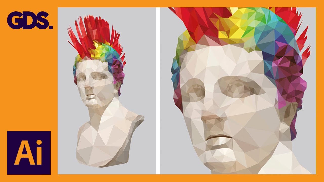 Polygonal / Low poly art | flat effect in Adobe Illustrator