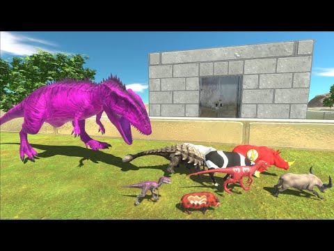 Escape from CRAZY PINK CARCHARODONTOSAURUS - Animal Revolt Battle Simulator