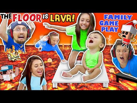 FLOOR IS ACTUALLY LAVA CUZ WE AIN'T LAZY YOUTUBERS! Oh, BURN! FGTEEV Family Game Challenge Pool Day