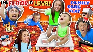 FLOOR IS ACTUALLY LAVA CUZ WE AIN&#39;T LAZY YOUTUBERS! Oh, BURN! FGTEEV Family Game Challenge Pool Day