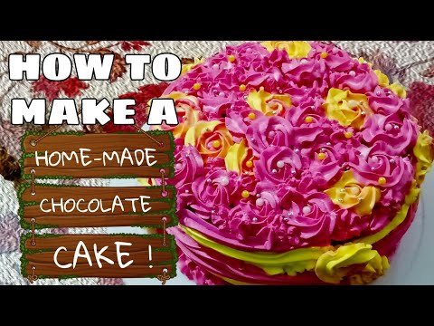 Chocolate Mousse Cake | Birthday Cake | Rosettes Pattern | Cake decorating tutorial | Home-made cake