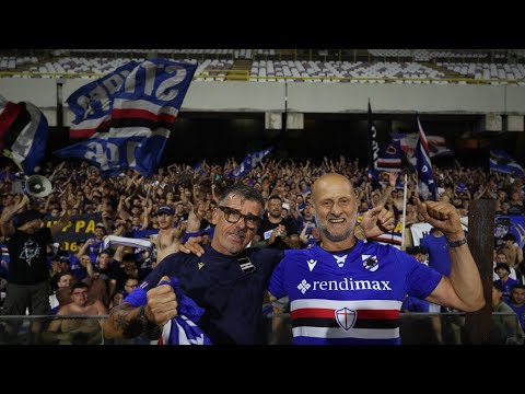 EVANI E LOMBARDO SOTTO IL SETTORE OSPITI A FINE PARTITA ❤️ SAMPDORIANITÀ FATTA PERSONA 🔵⚪️🔴⚫️⚪️🔵