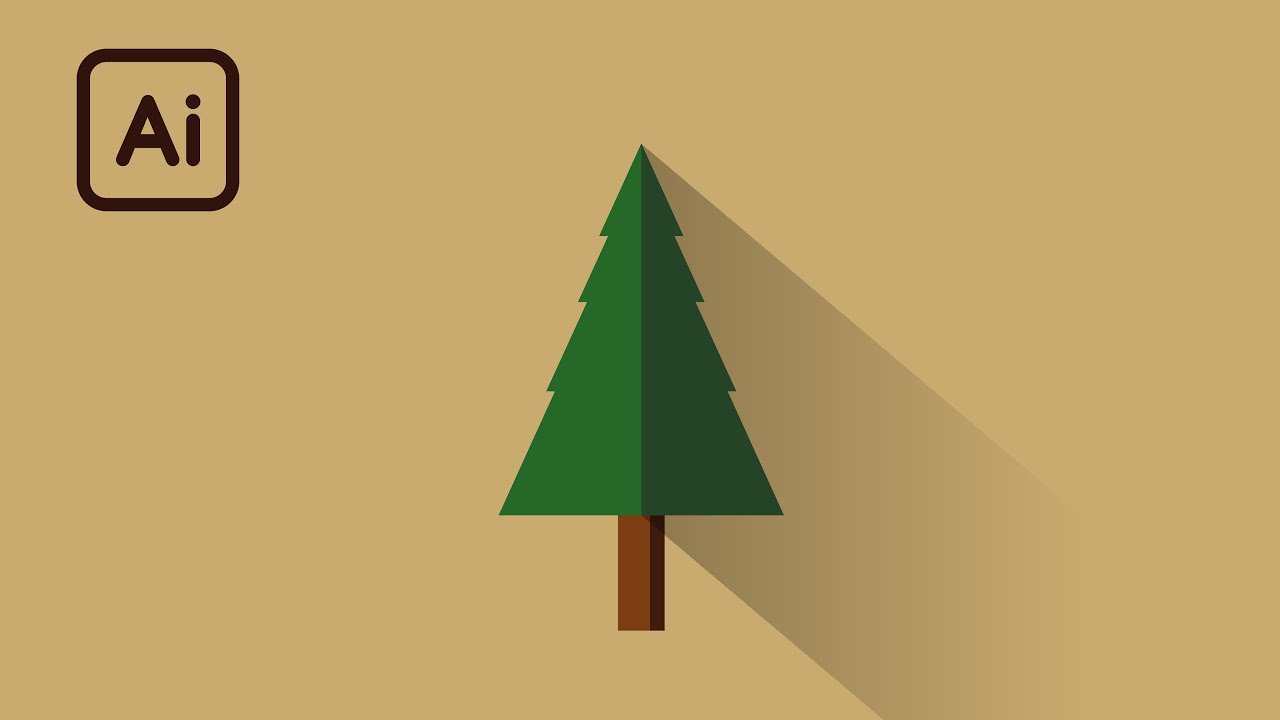 Flat vector tree illustration in Adobe Illustrator | Tutorial